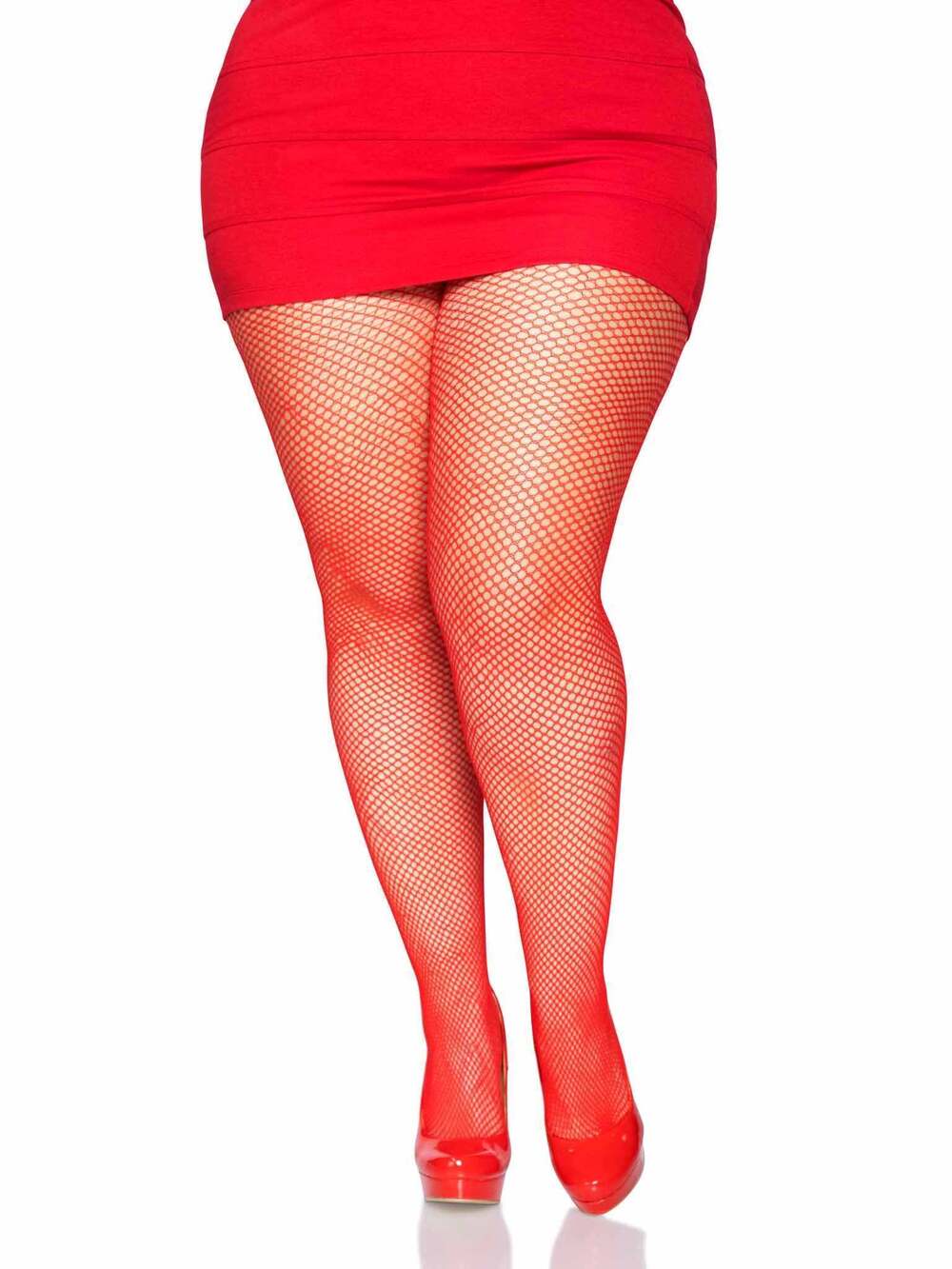 Leg Avenue - Risa Nylon Fishnet Tights - RED